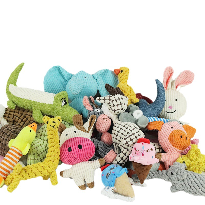 Durable Cartoon Plush Chew Toys for Dogs