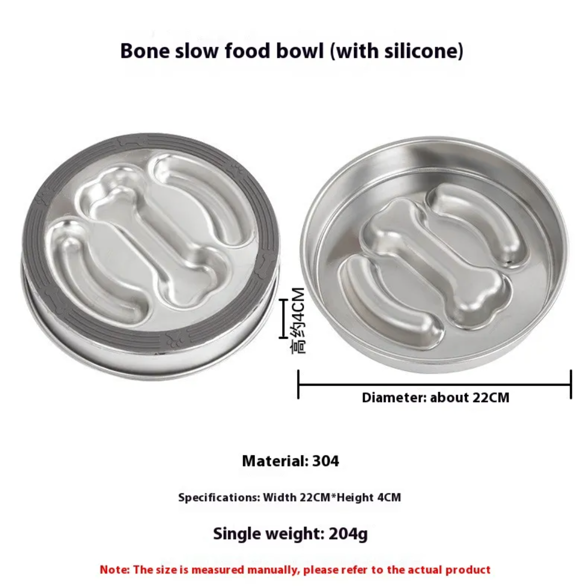 Stainless Steel Slow Feeding Pet Bowl