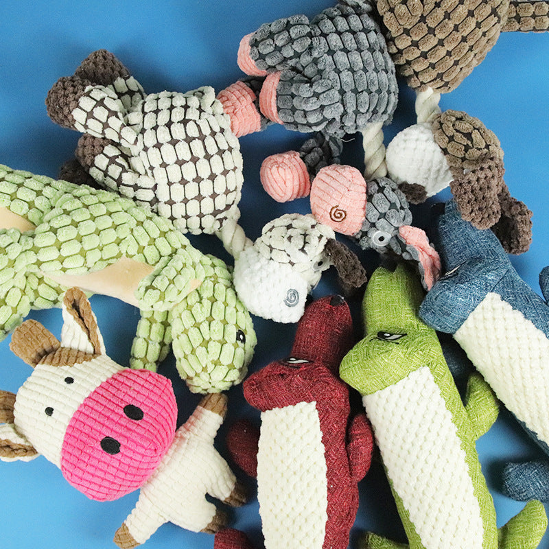Durable Cartoon Plush Chew Toys for Dogs