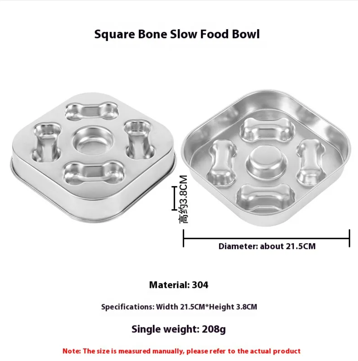 Stainless Steel Slow Feeding Pet Bowl