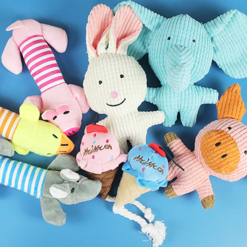 Durable Cartoon Plush Chew Toys for Dogs